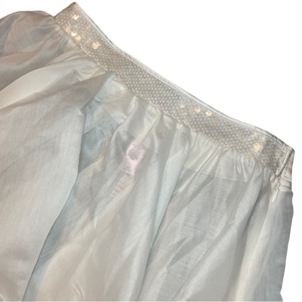 Festival Boho Victorias Secret White Sequin Bridal Formal Hi Lo High Low Skirt S - Picture 5 of 5